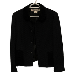 Comme des garçons Navy Blazer With Black Collar and Pockets Size Medium